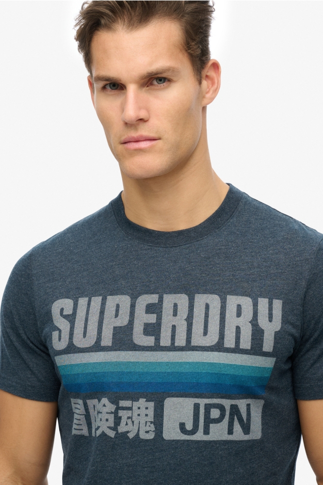 JAPAN STRIPE RELAXED TEE M1012174A ECLIPSE NAVY MARL
